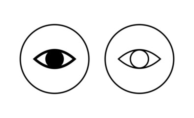 Eye icons set. Eye sign and symbol. Look and Vision icon.