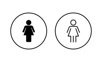 Female icons set. woman sign and symbol