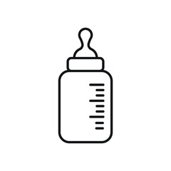 Baby bottle icon flat.