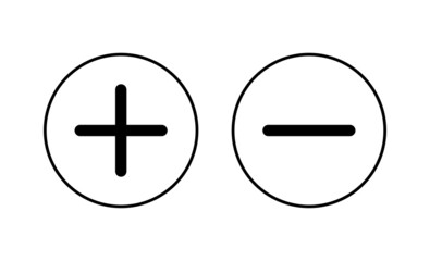 Plus and minus icons set. plus sign and symbol. add plus icon
