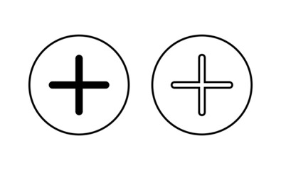 Fototapeta premium Plus Icons set. Add plus sign and symbol