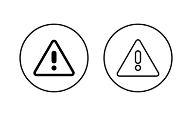 Exclamation danger icons set. attention sign and symbol. Hazard warning attention sign