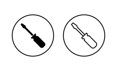 Screwdriver icons set.tools sign and symbol