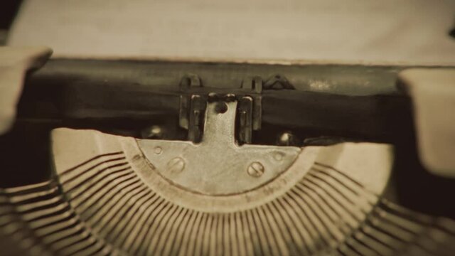 Old, grunge, retro typewriter close up, macro.