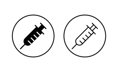 Syringe icons set. injection sign and symbol.vaccine icon