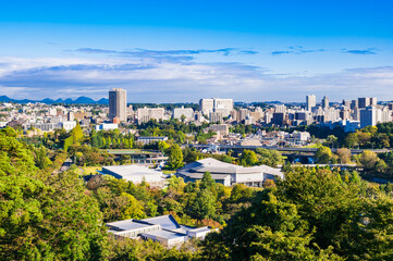 仙台　青空と都市風景