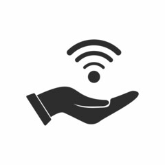 wi fi and hand icon