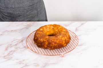 Apple bundt cake with caramel glaze