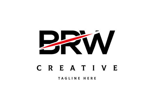 BRW creative cut three latter logo