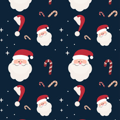 Christmas cute santa seamless pattern background