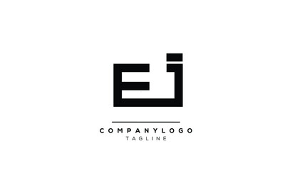 Abstract Letter Initial EJ JE Vector Logo Design Template
