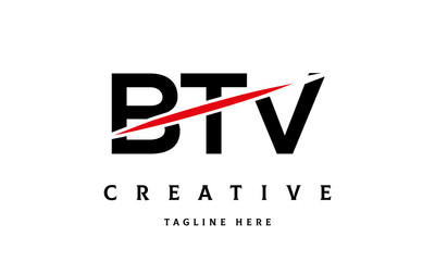 BTV creative cut three latter logo