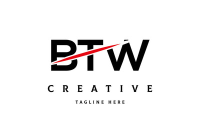 BTW creative cut three latter logo