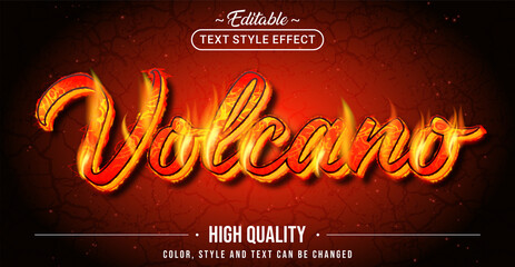 Editable text style effect - Volcano text style theme.