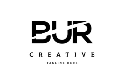 BUR creative cut three latter logo