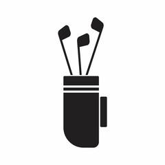 Golf bag with clubs icon in trendy flat style design.