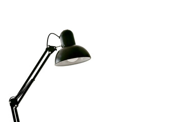 black adjustable table lamp isolated on white