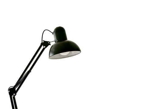 Black Adjustable Table Lamp Isolated On White