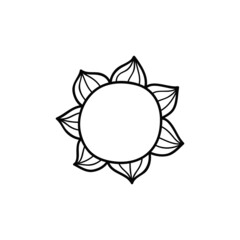 Doodle outline sun icon.