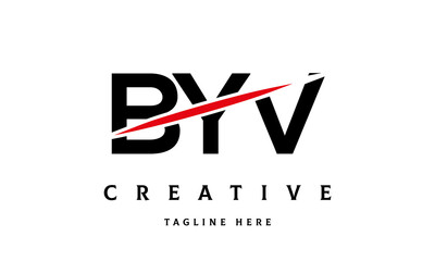 BYV creative cut three latter logo