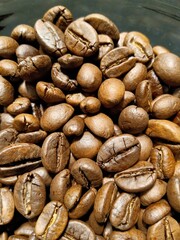 Close up coffee beans background