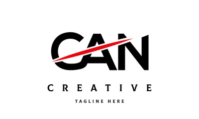 CAN creative cut three latter logo