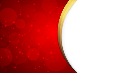 Abstract red bokeh background with golden stripe . Design template for brochures, flyers, magazine, banners etc. © natrot