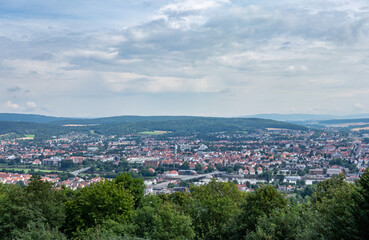 Country landscape over city Hamelin in Germany