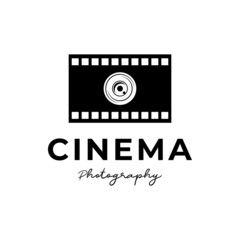 Cinema photography logo design vector, movie symbol icon