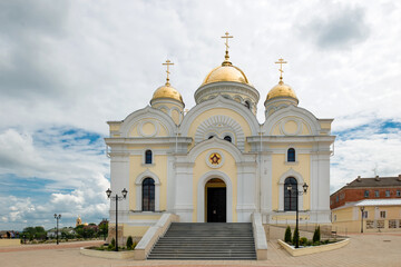 Fototapeta na wymiar Cathedral of the Transfiguration of the Lord in Nikitsky Kashirsky Monastery in the city of Kashira, Russia