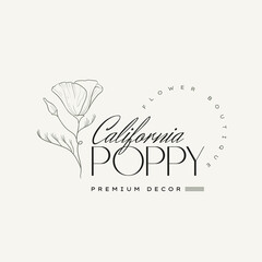 Vintage Flower logo template illustration for branding