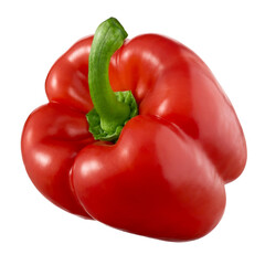 Red sweet bell pepper isolated on white background 