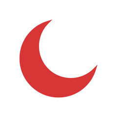 Obraz na płótnie Canvas Moon vector icon. Red symbol