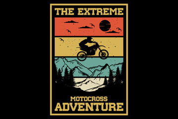 The extreme motocross adventure design vintage retro