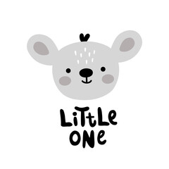 vector image of mouse head and lettering