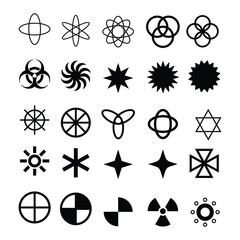 set of star icons collection in various styles. various shapes of stars that are suitable for elements such as snowflakes, sparkling items, decoration, etc.