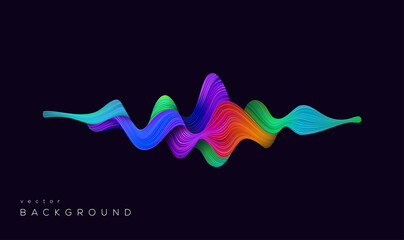 colorful sound wave background design vector template 