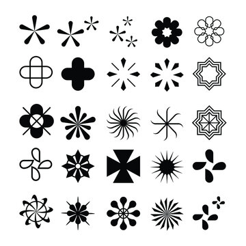 set of star icons collection in various styles. various shapes of stars that are suitable for elements such as snowflakes, sparkling items, decoration, etc.