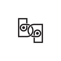 letter bq link dots overlap line logo vector