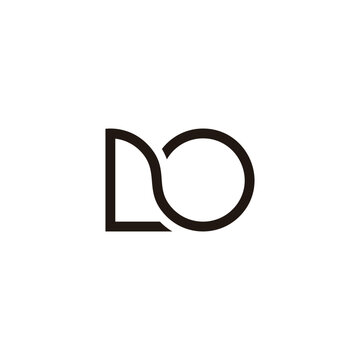 letter lo linked circle rotation geometric logo vector