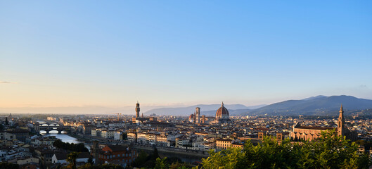 Obraz premium the sunset in Firenze (Florence) from the high