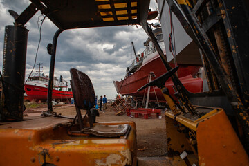 bulldozer at work site