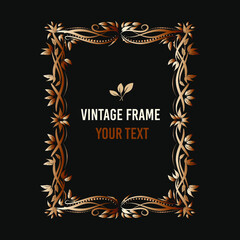 golden vintage frames retro art