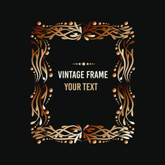 golden vintage frames retro art