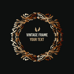 golden vintage frames retro art