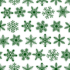 Seamless pattern green snowflakes vector illustration	
