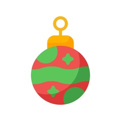 Christmas ball. Flat style Icon for web and mobile application. Vector illustration on a white background. EPS 10