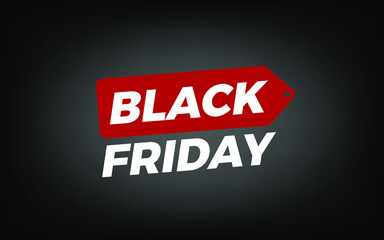 black friday discount sale black banner tag vector