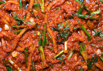 Delicious kimchi, the repre sentative food of korea, and kimchi ingredients and kimchi ingredients
대한민국 대표음식인 맛있는 김치와 김치재료와 김치속