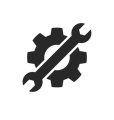 spanner and gear settings service icon logo